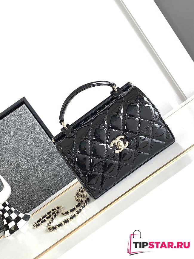Chanel Small Box Bag Black Patent AS4511 Size 13 × 18 × 8.5 cm - 1