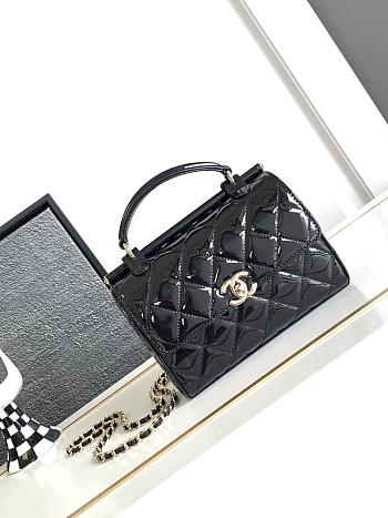 Chanel Small Box Bag Black Patent AS4511 Size 13 × 18 × 8.5 cm