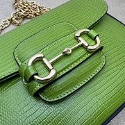 Gucci Horsebit 1955 Lizard Mini Bag Green 675801 Size 20.5 x 14 x 5 cm - 2
