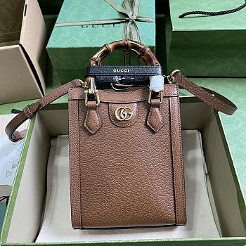Gucci Diana Mini Tote Bag 739079 Brown Size 15.5 x 19.5 x 6 cm