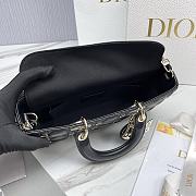 Dior Medium Lady D-Joy Bag Black Cannage Lambskin with Gold-Finish Butterfly Studs Size 26 x 13.5 x 5 cm - 5