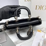 Dior Medium Lady D-Joy Bag Black Cannage Lambskin with Gold-Finish Butterfly Studs Size 26 x 13.5 x 5 cm - 2