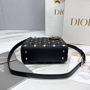 Small Lady Dior Bag Black Cannage Lambskin with Gold-Finish Butterfly Studs Size 20 x 17 x 8 cm - 5