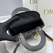 Small Lady Dior Bag Black Cannage Lambskin with Gold-Finish Butterfly Studs Size 20 x 17 x 8 cm - 3
