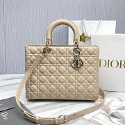 Large Lady Dior Bag Powder Beige Cannage Lambskin Size 32 x 25 x 11 cm - 1