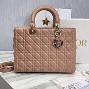 Large Lady Dior Bag Blush Cannage Lambskin Size 32 x 25 x 11 cm - 1