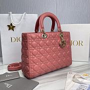 Large Lady Dior Bag Rust-Colored Cannage Lambskin Size 32 x 25 x 11 cm - 2