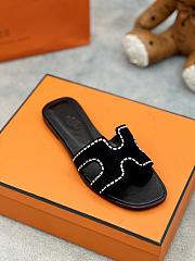 Hermes Oran Sandal Black Rhinestone - 2