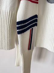 Dioralps Zipped Cardigan White Wool and Cashmere Knit with Three-Tone Butterfly Motif - 5