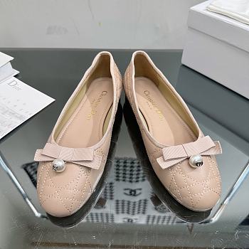 Dior Ballet Flat Nude Quilted Cannage Calfskin