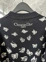 Dioralps Reversible Sweater Black and White Technical Cashmere Knit with Gradient Butterflies Motif - 2