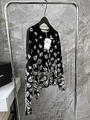 Dioralps Reversible Sweater Black and White Technical Cashmere Knit with Gradient Butterflies Motif - 4