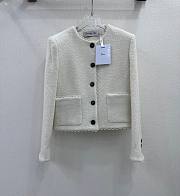 Dior Cropped Jacket Ecru Double-Sided Virgin Wool Bouclé - 1
