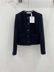 Dior Cropped Jacket Black Double-Sided Virgin Wool Bouclé - 1