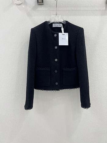 Dior Cropped Jacket Black Double-Sided Virgin Wool Bouclé
