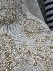 Dior Embroidered Sweater Gold-Tone and White Cashmere Knit with Butterfly Around the World Motif - 3