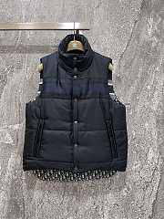 Dior Reversible Sleeveless Down Jacket Blue and Ecru Dior Oblique Quilted Technical Taffeta - 2