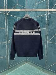 Dior Reversible Round-Neck Sweaterblue Double-Sided Technical Cashmere with Dior Oblique Motif - 2