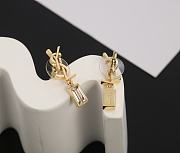 YSL Cassandre Single Earring In Metal And Rhinestones - 4