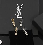 YSL Cassandre Single Earring In Metal And Rhinestones - 2