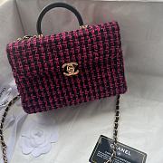 Chanel Small Box Bag Wool Tweed Fuchsia & Black AS4470 Size 13.5 × 19 × 8 cm - 2