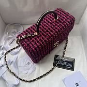 Chanel Small Box Bag Wool Tweed Fuchsia & Black AS4470 Size 13.5 × 19 × 8 cm - 3