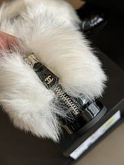 Chanel Short Boots Shearling Lambskin Black & White G45176 - 4