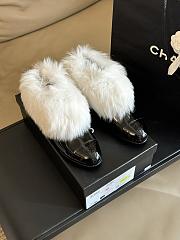 Chanel Short Boots Shearling Lambskin Black & White G45176 - 3
