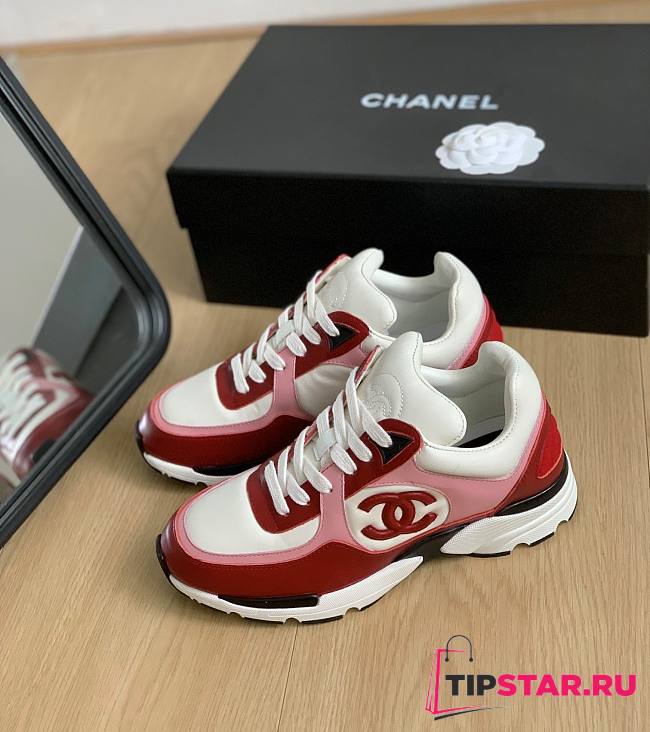 Chanel Sneakers G45333 Light Burgundy, White & Pink - 1