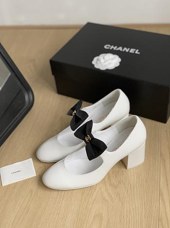 Chanel Mary Janes G45356 White & Black 6cm