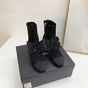 Chanel Short Boots G45310 Suede Black 6cm - 1