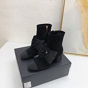Chanel Short Boots G45310 Suede Black 6cm - 4