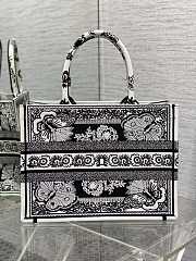 Medium Dior Book Tote Black and White Butterfly Bandana Embroidery Size 36 x 27.5 x 16.5 cm - 2