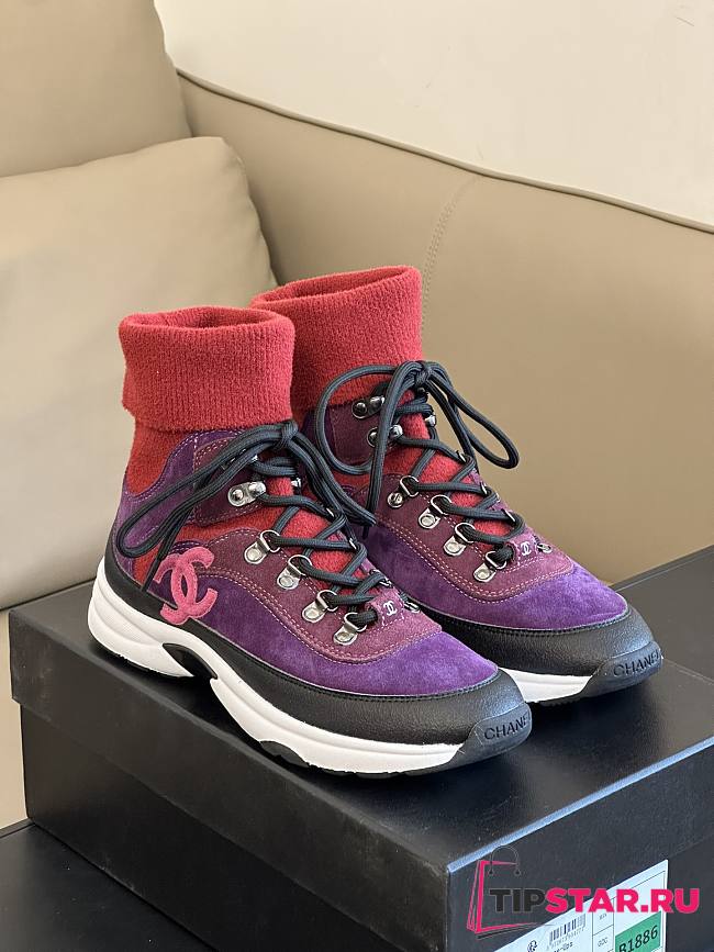 Chanel Sneakers G45204 Dark Purple & Burgundy - 1
