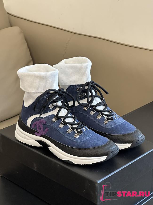 Chanel Sneakers G45204 Dark Blue & Light Gray - 1