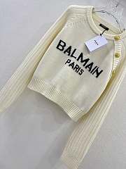 Balmain Buttoned Jacquard Jumper With Balmain Logo - 2