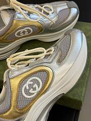 Gucci Women's Run Sneaker 746939 Golden metallic leather trim - 3