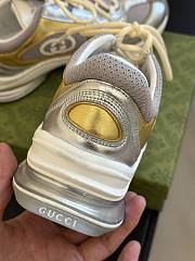Gucci Women's Run Sneaker 746939 Golden metallic leather trim - 2