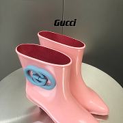 Gucci Women's Interlocking G Ankle Boot 724458 Pink - 4