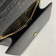 YSL Kate Small Tassel In Crocodile-Embossed Leather 474366 Black/Gold Size 20x12.5x5cm - 4