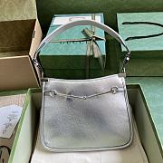 Gucci Horsebit Slim Small Shoulder Bag 764191 Silver Size 23x18.5x3 cm - 1