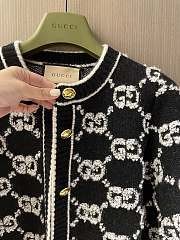 Gucci GG Wool Bouclé Jacquard Cardigan Black ‎713300 - 2