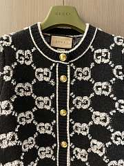 Gucci GG Wool Bouclé Jacquard Cardigan Black ‎713300 - 5
