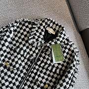 Gucci Gingham Cotton Tweed Bomber Jacket 745064 - 4