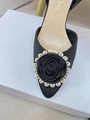 Dior Rose Pump Black Grosgrain and White Resin Pearls - 3