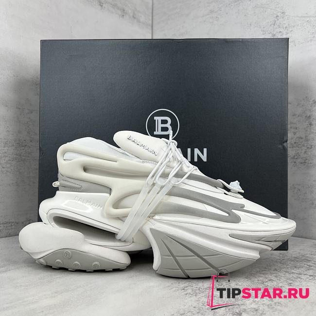 Balmain Unicorn Trainers In Neoprene And Leather White - 1