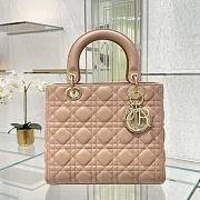 Medium Lady Dior Bag Sand Pink Cannage Lambskin Size 24 x 20 x 11 cm - 4
