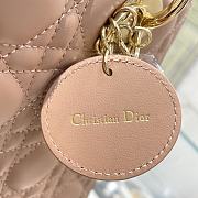 Medium Lady Dior Bag Sand Pink Cannage Lambskin Size 24 x 20 x 11 cm - 5
