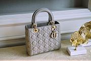 Medium Lady Dior Bag Stone Gray Cannage Lambskin Size 24 x 20 x 11 cm - 1