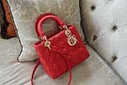 Medium Lady Dior Bag Red Cannage Lambskin Size 24 x 20 x 11 cm - 1
